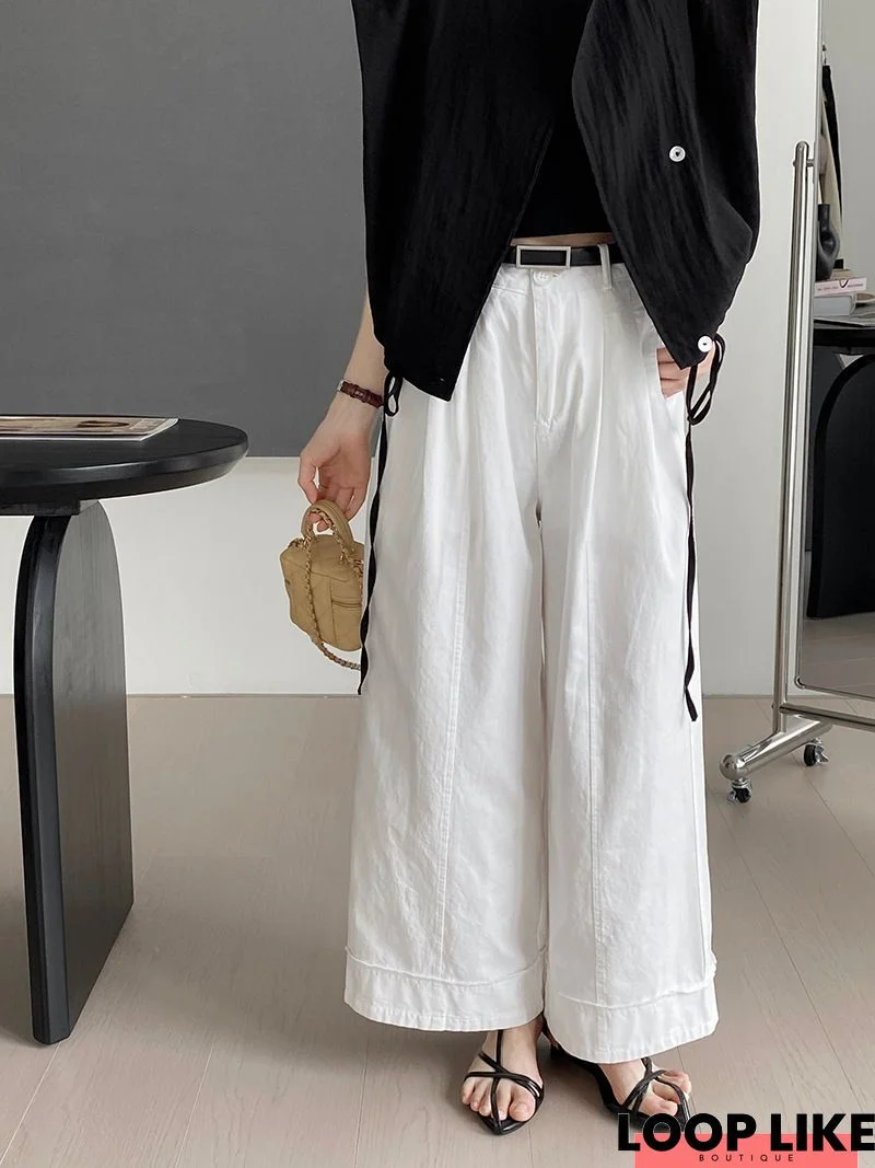 Casual Cotton Pockets Loose Pants