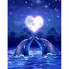 5D DIY Full Drill Diamond Painting Dolphin Love Cross Stitch Embroidery Kit