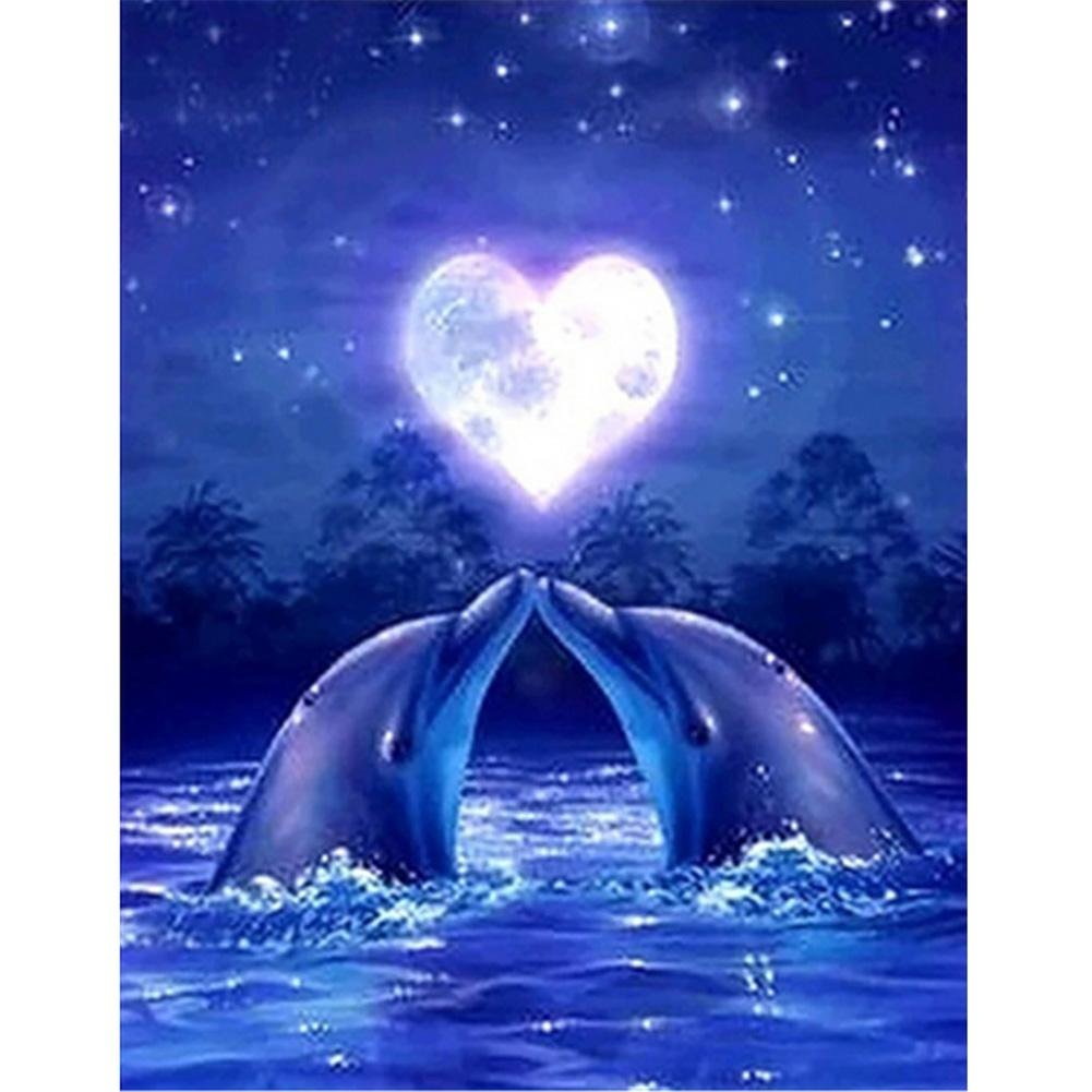 Diamond Painting - Full Round - Dolphin Love(40*30cm)