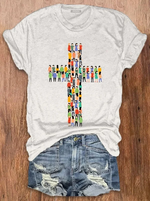 Women's People Respect Jesus Faith Print T-Shirt
