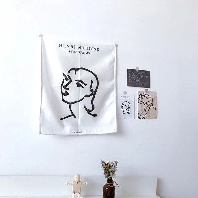 Matisse Art Tapestry Wall Decor Small Size Wall Cloth Decoration Dorm Room Decor Modern Art Ins Nordic Style 40*50CM housedecor
