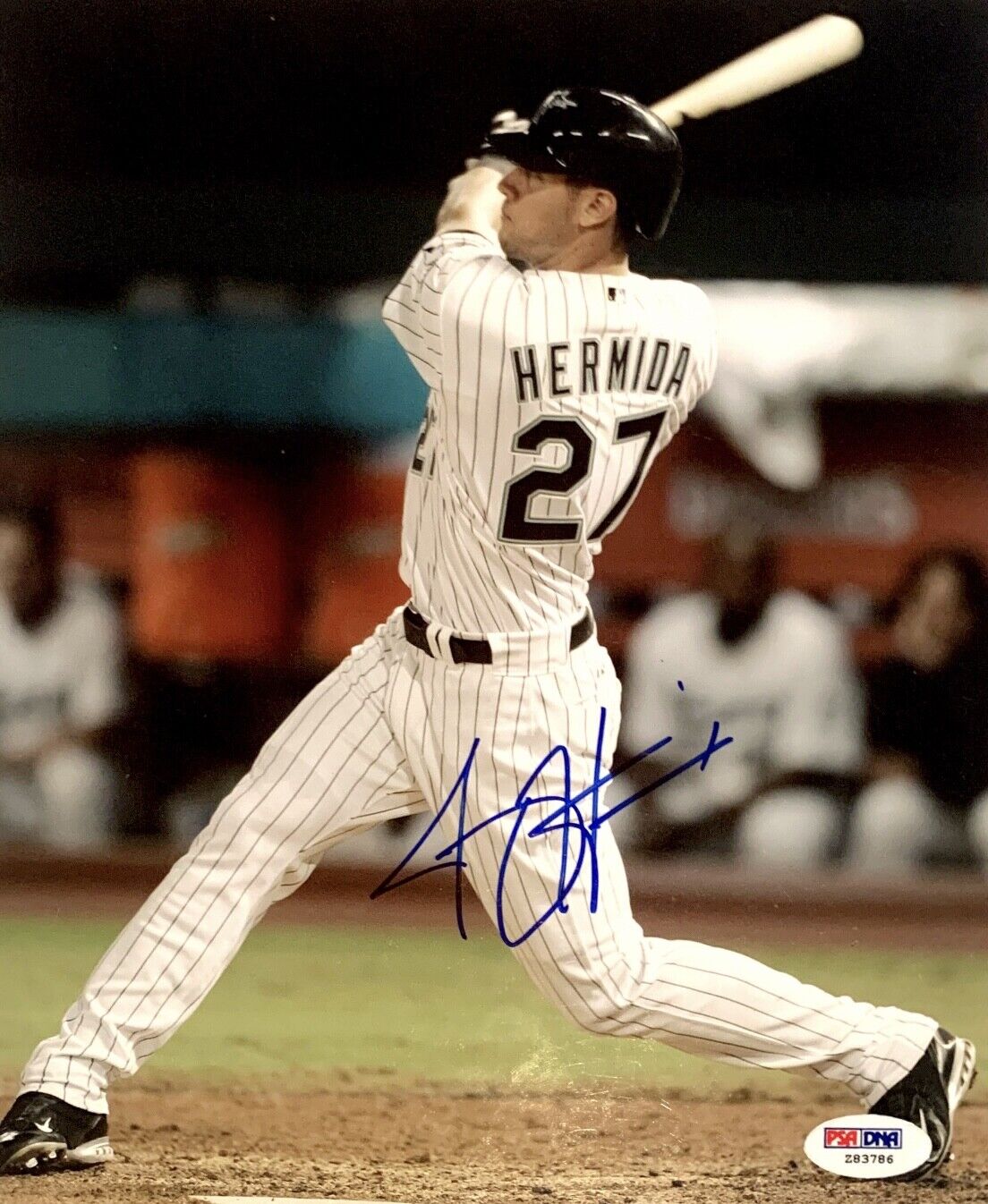 Jeremy Hermida Signed Florida Marlins 8x10 Photo Poster painting PSA Z83786