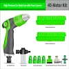 10-Mode Adjustable Garden Hose Nozzle With Coiled Spring Hose