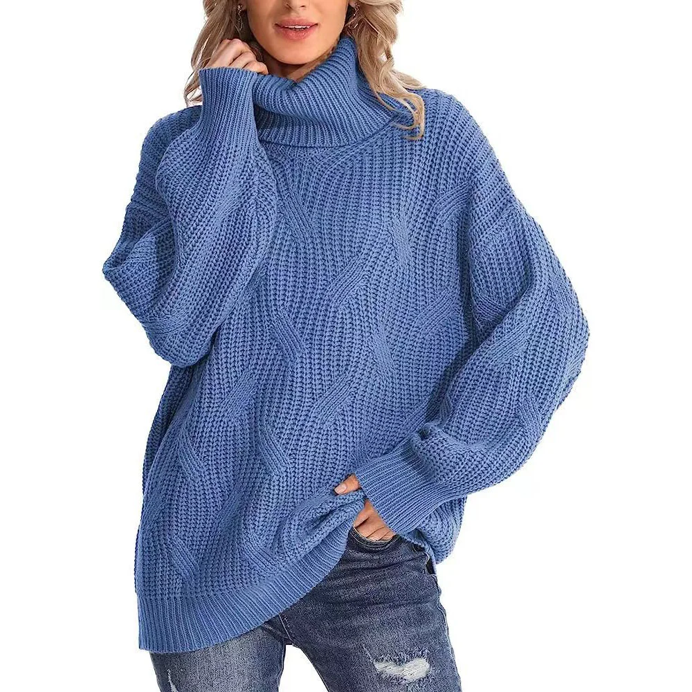 Smiledeer Winter women's new loose turtleneck knitted sweater