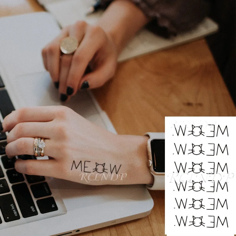 Waterproof Temporary Tattoo Sticker Body Art Love Wave Heartbeat Line Small Size Fake Tatto Flash Tatoo for Girl Women