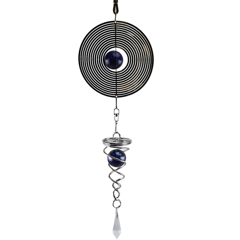 DIY Rotating Wind Chime Novelty Metal Hanging Sculpture Wind Chime Bell (B)