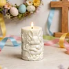 Easter Bunny Cylinder Candle Molds Cute 3D Bunny Cylinder Silicone Molds for Candles Making Aromatherapy Handmade Wax Soap