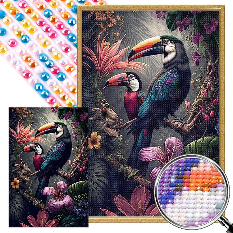 Parrot 40*60CM (Canvas) Full Round Drill Diamond Painting gbfke