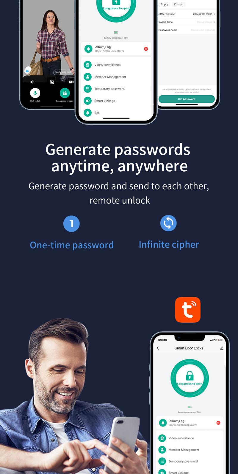 Product Introduction of Puxin DF65 3D Face & Fingerprint Smart Lock - Wi-Fi Enabled, Battery/USB Powered, HD Display, Aluminum Alloy Door Lock for Home Security 9