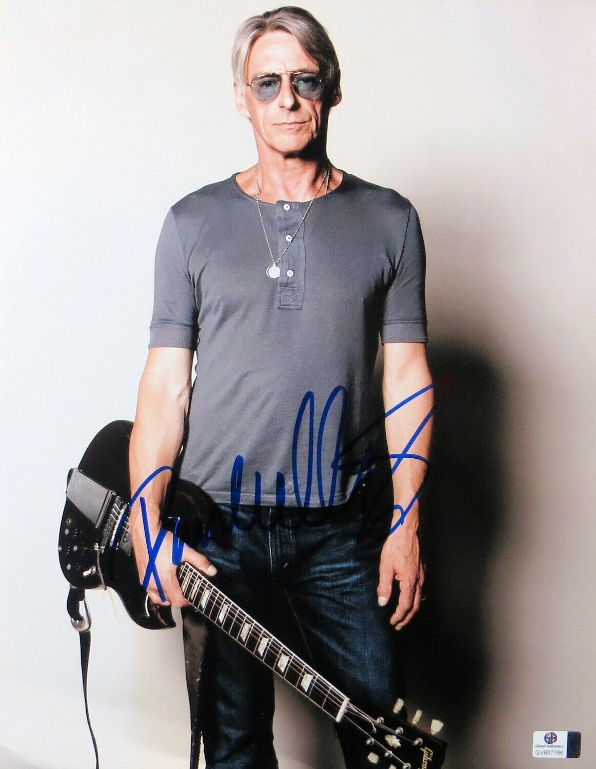 Paul Weller Signed Autographed 11X14 Photo Poster painting Sexy Pose w/Guitar The Jam GV837766