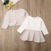 Autumn Winter Kid Baby Girls Clothes Plaid Tops Tutu Dress 2PCS Sets