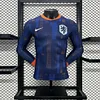 2024-2025 Long Sleeves Player Version Netherlands National Team Away Football Shirt 