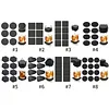 Square Slate Drink Coasters Set with Anti-Scratch Bottom for Home Office Kitchen