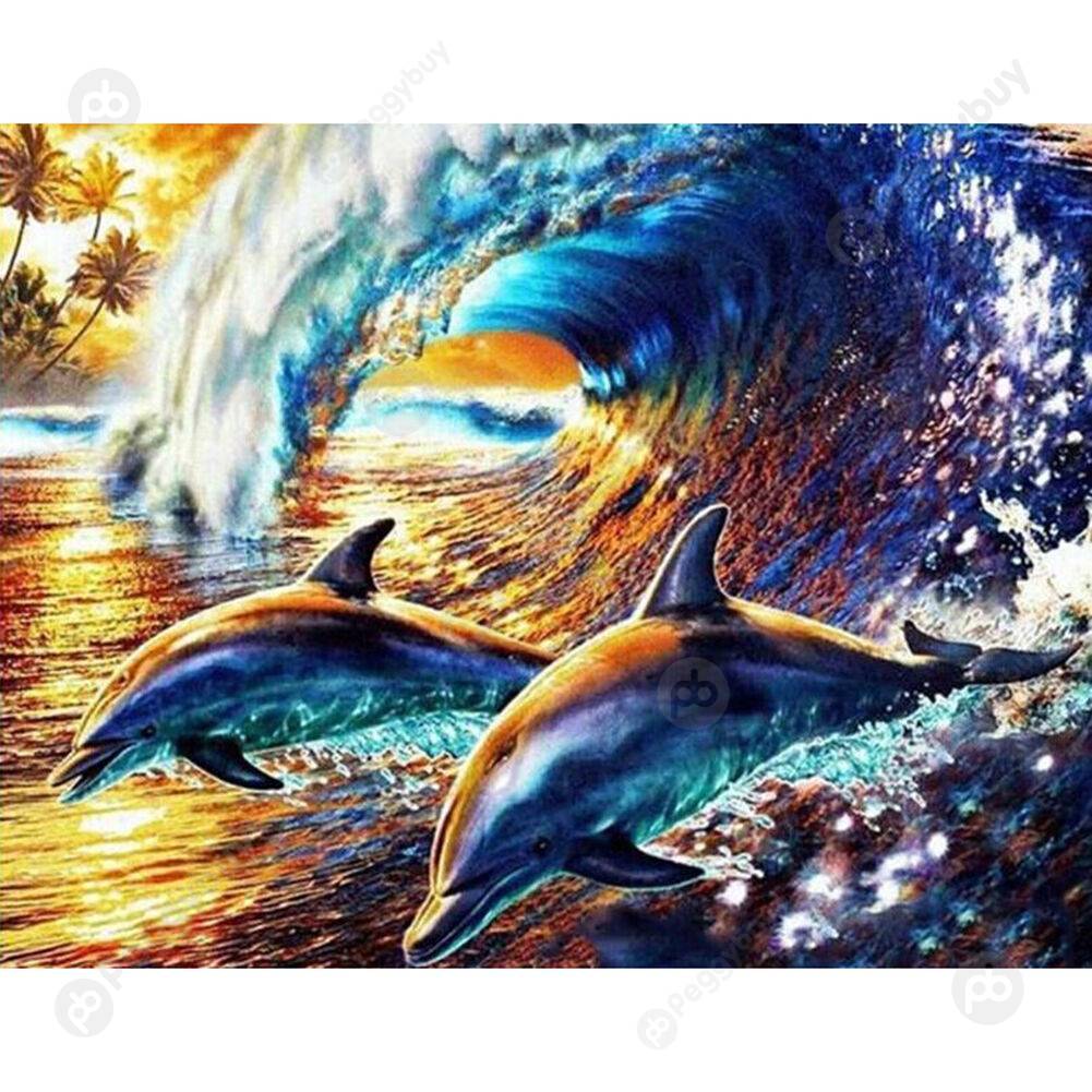 

40*30CM Paint By Numbers-Jumping Dolphin, 501 Original