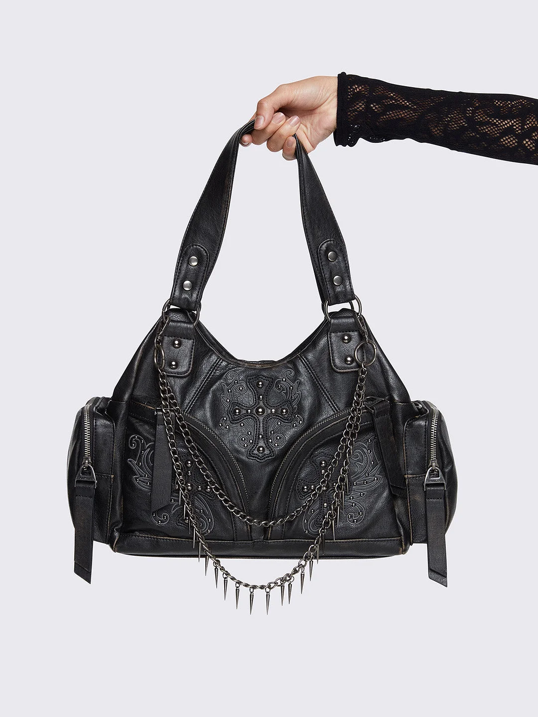 Abyss Black Vegan Shoulder Bag