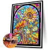 Diamond Painting -DIY Round Drill Stained Glass Sunflower