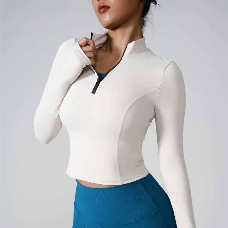 Shape-fitting skinny athletic long-sleeved tops