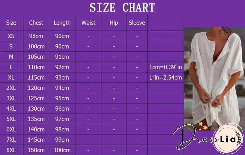 Plus Size Fashion Summer Women's Casual Beach Wear Swimwear Cover-up Linen Dress Loose Short Sleeve Deep V-neck Solid Color Mini Party Dress