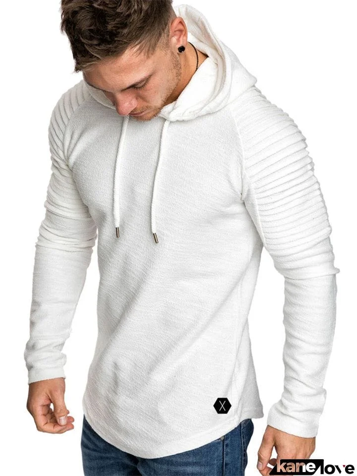 Casual Long Sleeve Pullover Sportswear Orange Hoodies for Men