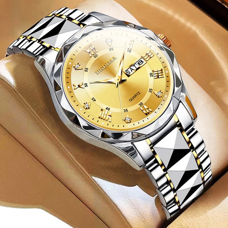 Casual Classic Style Color Block Solid Color Buckle Quartz Men’s Watches