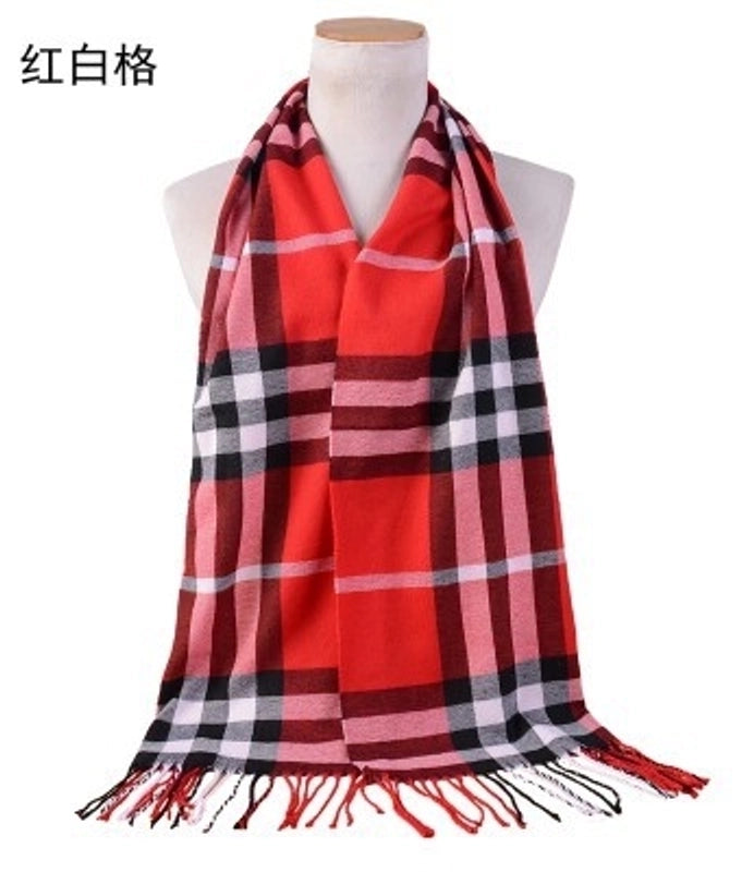 Autumn And Winter New Men’s Scarf Warm Korean Style British Plaid Cashmere Versatile Classic Men’s And Women’s Student Scarf