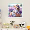 Girl And Puppy In Flower Field-11CT Stamped Cross Stitch 40*40cm/15.75*15.75in