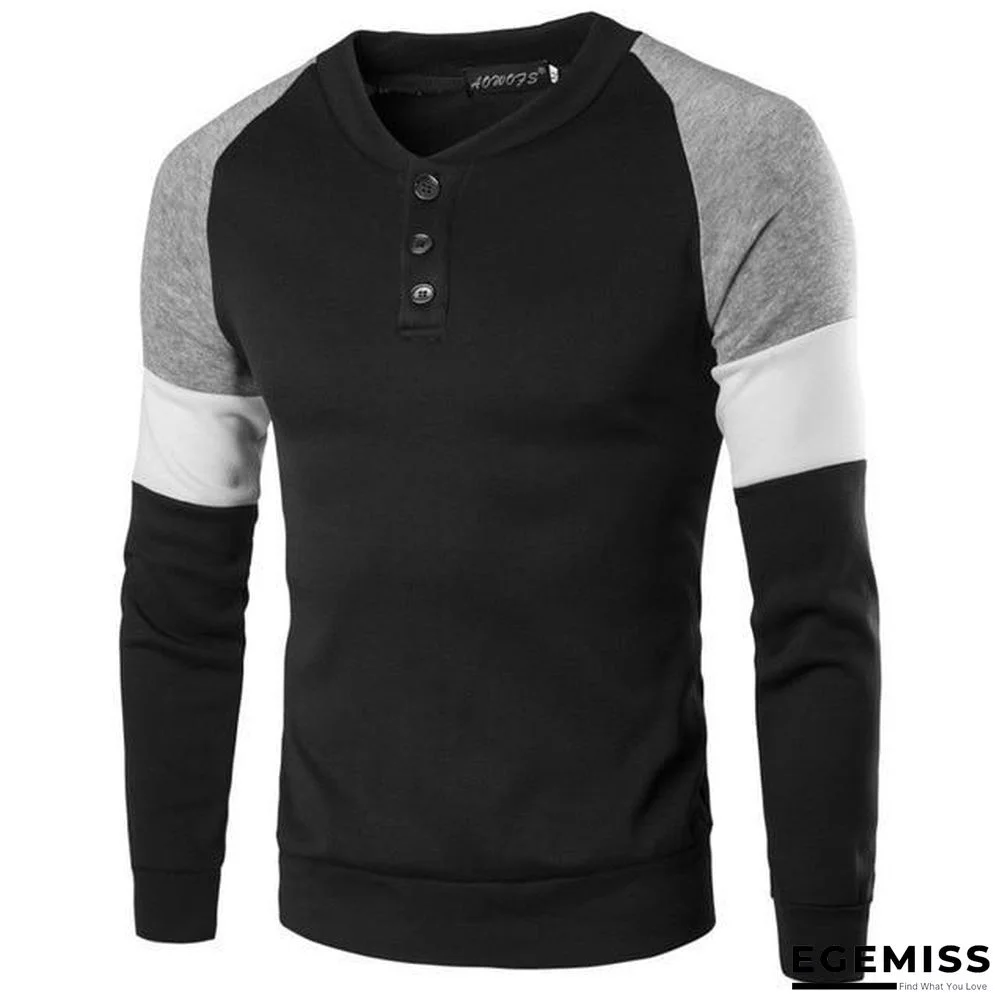 Men Long Sleeve Cotton Casual Solid Color Slim Fit Sweater Top | EGEMISS