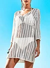 Hollow See-Through Long Sleeves Cover-Ups Tops