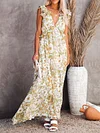 Floral Printed Backless Empire Maxi Dress