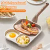 3in1 Egg Frying Pan Breakfast Nonstick Omelet Pan for Gas Stove Induction Cooker