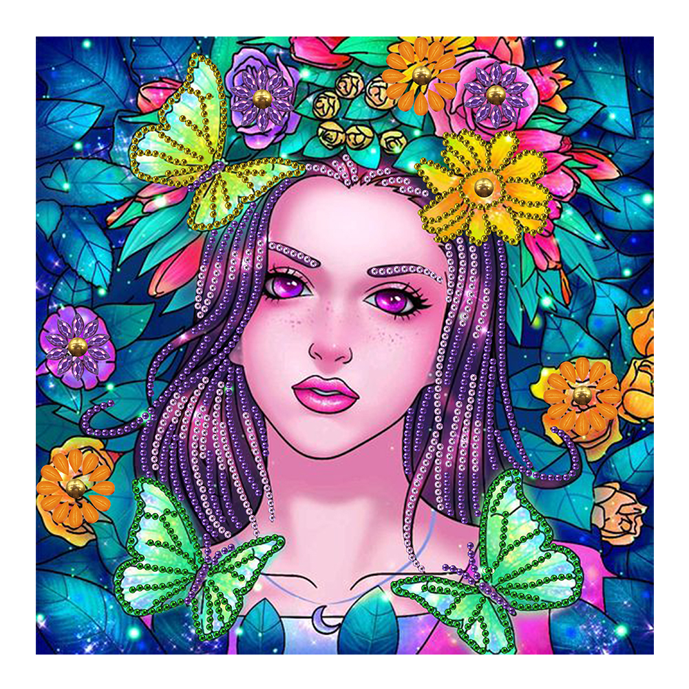 

30*30CM - Special Shaped Diamond Painting - Flowers Beauty, 501 Original