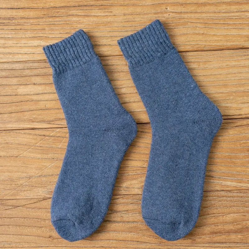 Winter Women Socks Thick Warm Solid Color Wool Harajuku Sox Retro Cold Resistant Fashion Casual Cashmere Cotton Socks for Female