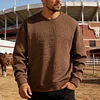 Men's Crew Neck Long-sleeved Sweatshirt, Casual Wear, Solid Color Pullover, Men's Tops for Spring, Autumn and Winter.