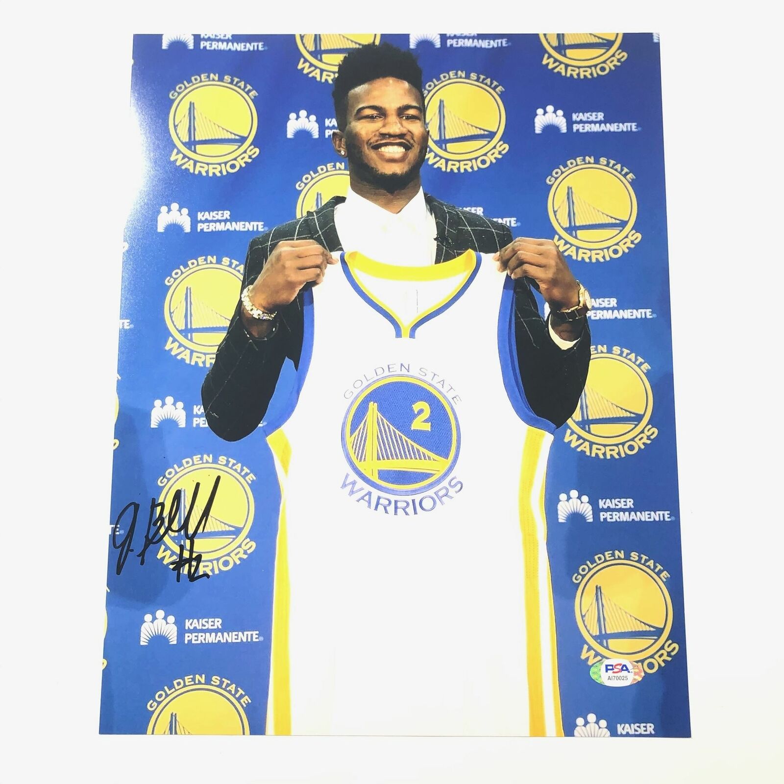 Jordan Bell signed 11x14 Photo Poster painting PSA/DNA Golden State Warriors Autographed