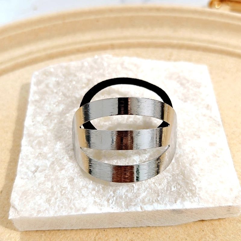 Women’s Casual Minimalist Solid Color Metal Plating Hair Tie