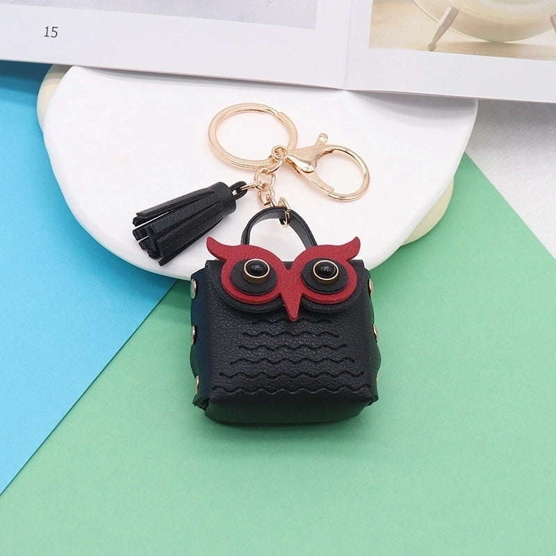Minimalist Streetwear Owl Pu Leather Unisex Bag Pendant Keychain