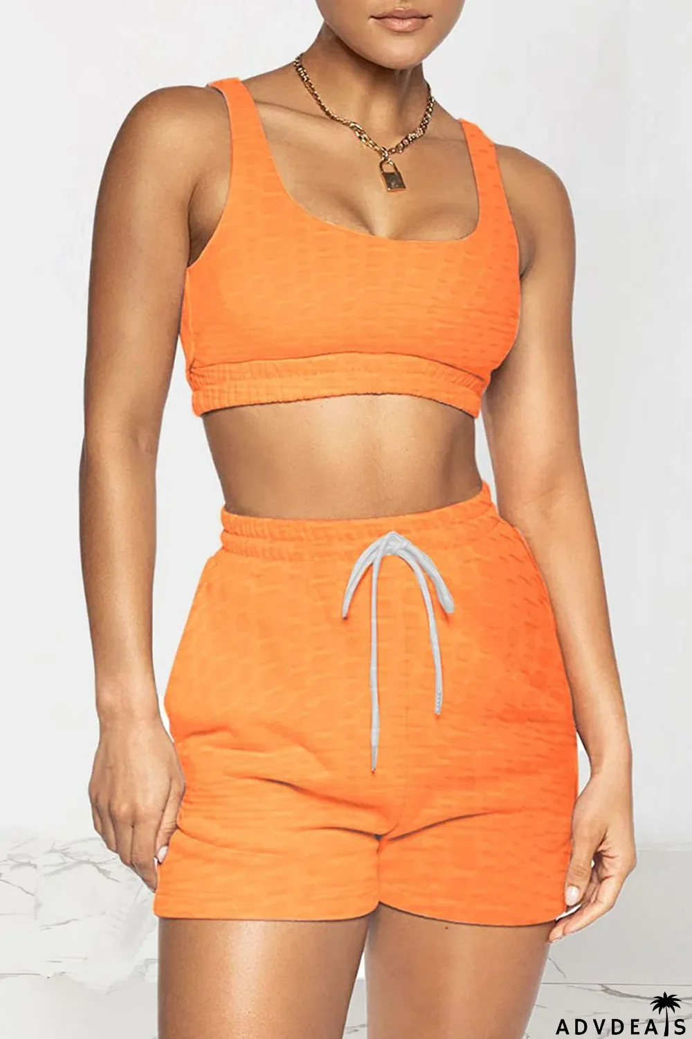 Royal Blue Celebrities Solid Split Joint U Neck Sleeveless Two Pieces