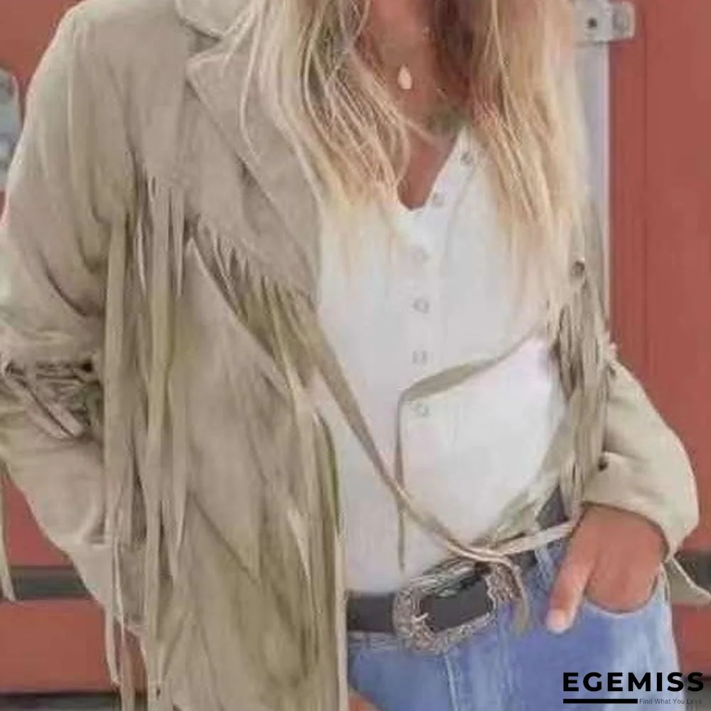 Long Sleeve Printed Tassel Jacket Women | EGEMISS