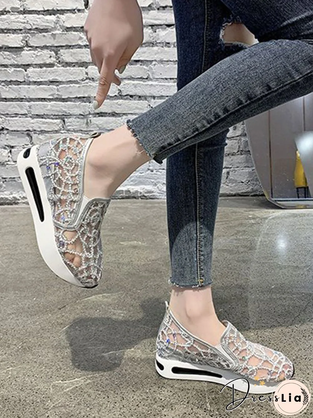 Lightweight Breathable Mesh Platform Sneakers