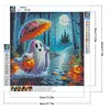 40x40cm Halloween Geist 5D DIY Vollbohrer Runde Diamond Malerei Kit Wohnkultur