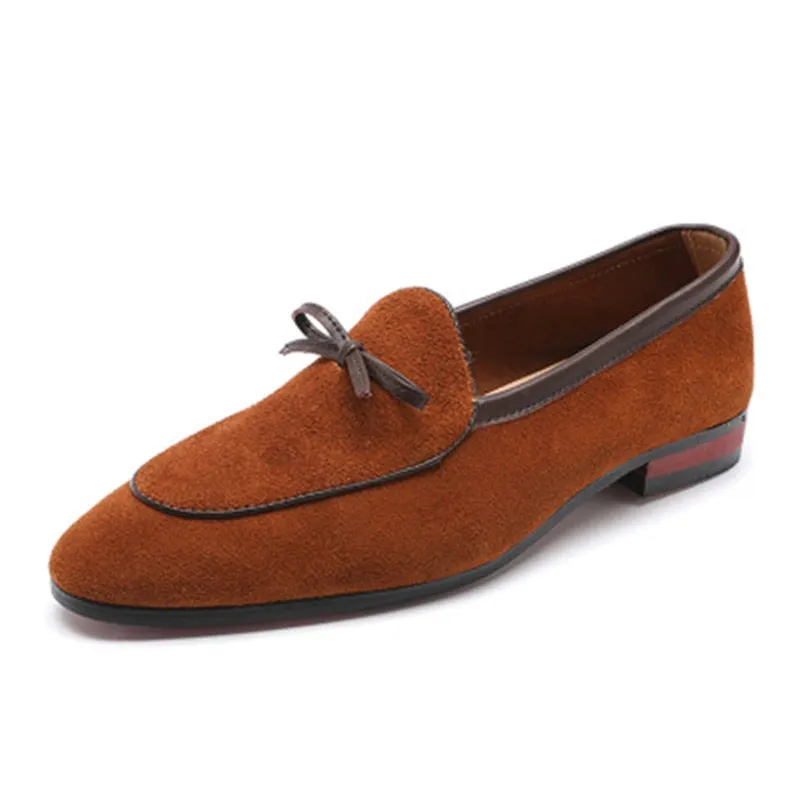 Men Formal Wedding Shoes Men slip on fashion Business Dress Bow Shoes Men Loafers Pointy Shoes outdoor club party moccasins