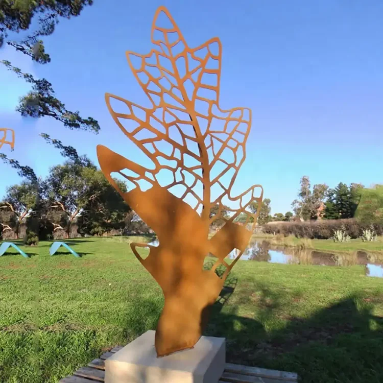 Large Outdoor Square Corten Steel Sculpture for sale