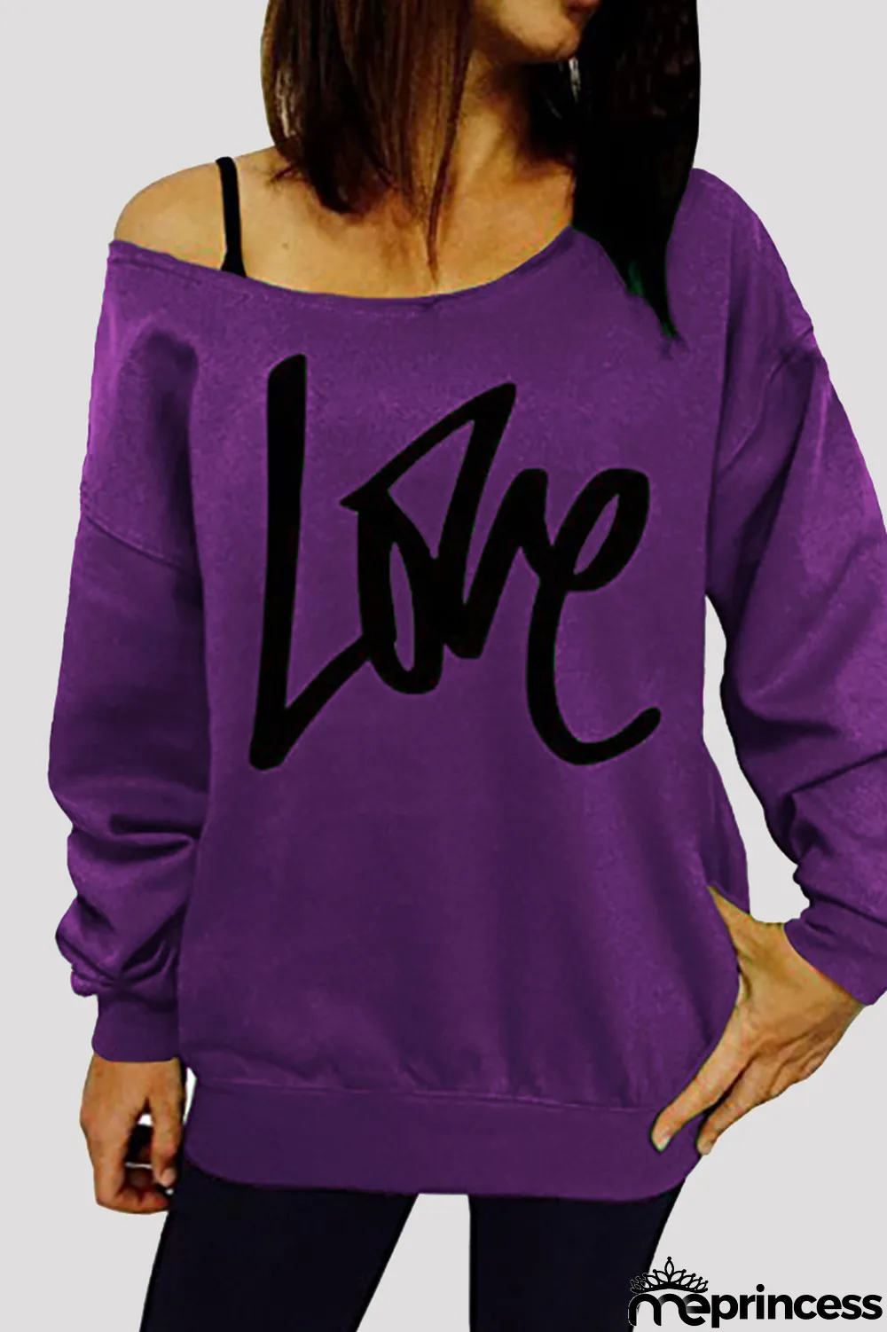 Purplish Red Fashion Casual Letter Print Basic Oblique Collar Tops