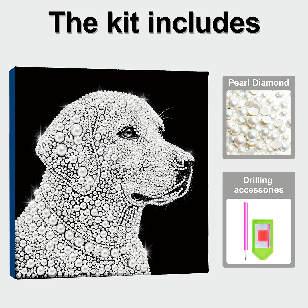 Golden Retriever - DIY Pearl Diamond Art Kit With Frame 25*25cm