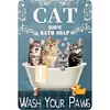 Cat In Bathtub - Metal Tin Signs(12*16Inch)