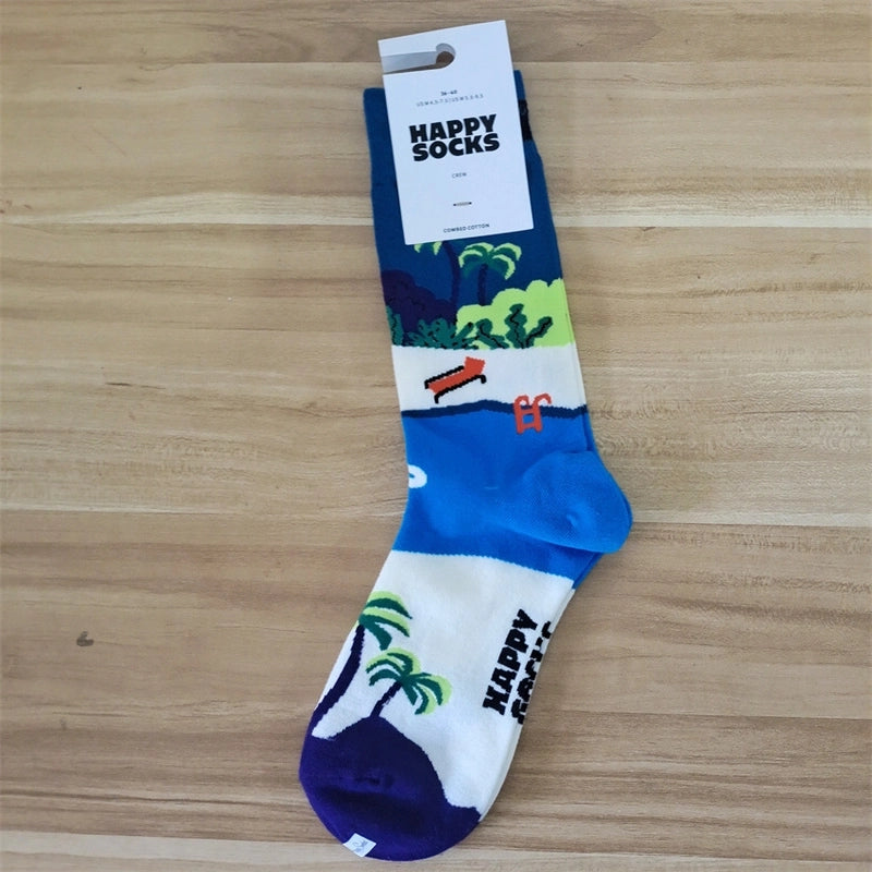 Women’s Vacation Minimalist Polka Dots Cotton Crew Socks A Pair