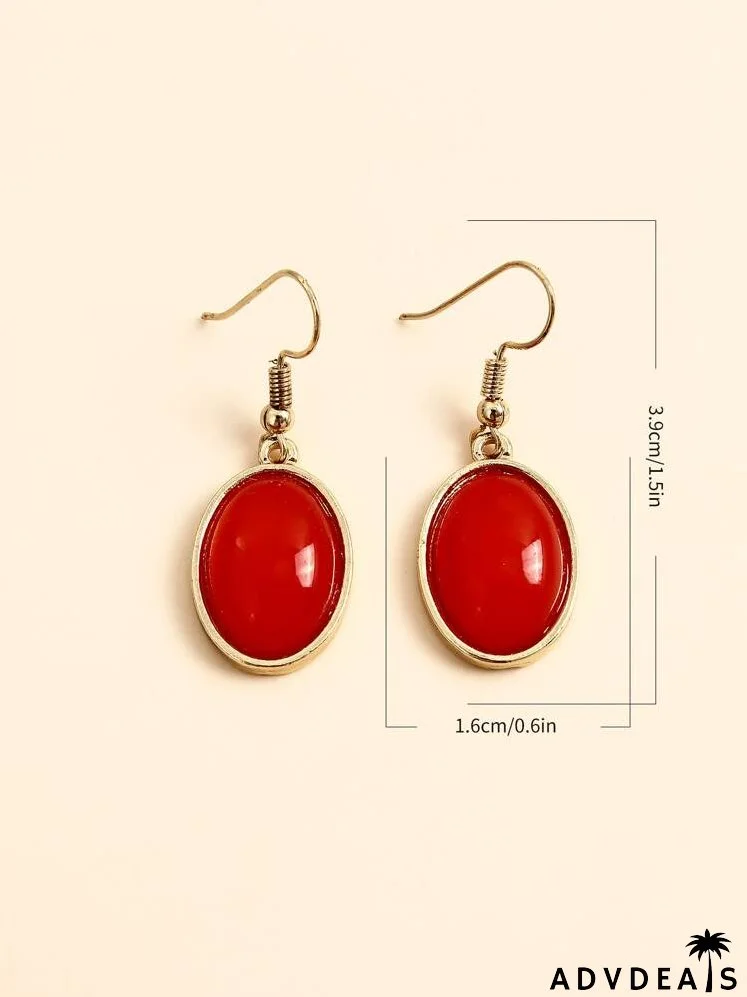 Oval Drop Earrings