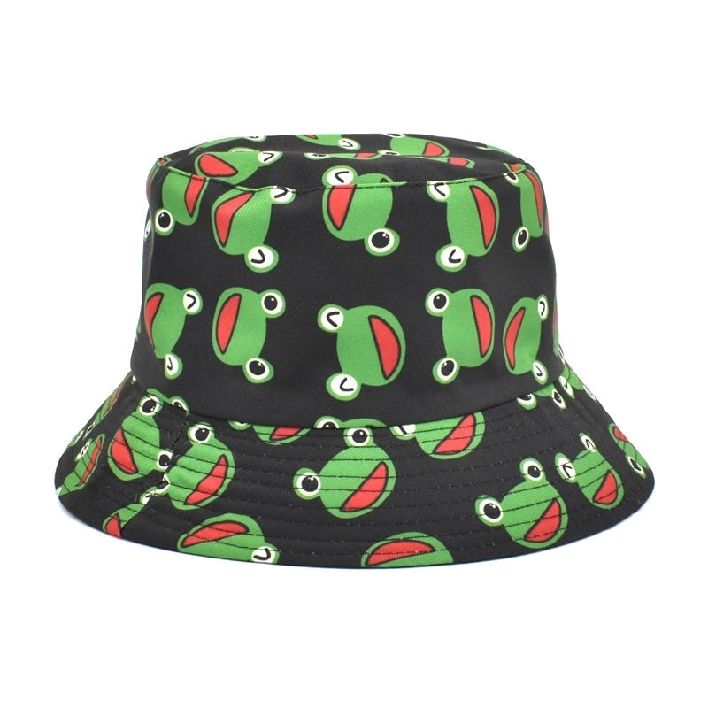 Unisex Casual Minimalist Animal Fruit Printing Wide Eaves Bucket Hat