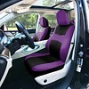FH Group Full Set Car Seat Covers Cloth, Universal Fit combo, Set with Steering Wheel Cover and Seat Belt Pad fits Most Cars, SUVs, Trucks Purple