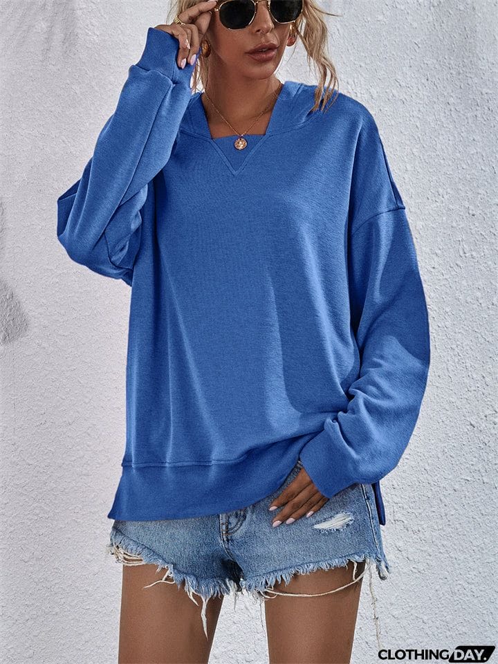 Chic Loose-fitting Comfy Fleece Square Collar Hoodies